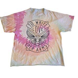 Pastel Spiral Tie Dye To Write Love On Her Arms Cropped Graphic Tee XL